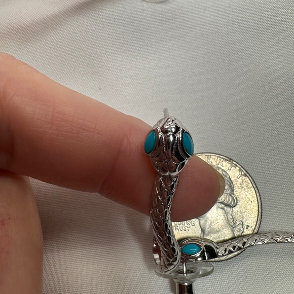 NEW!!!! Sleeping Beauty Turquoise Snake Theme Cuff and Earring Set. - Picture 5 of 9